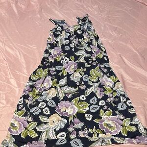 Enfocus Studio Floral Dress with Purple and Green Accents